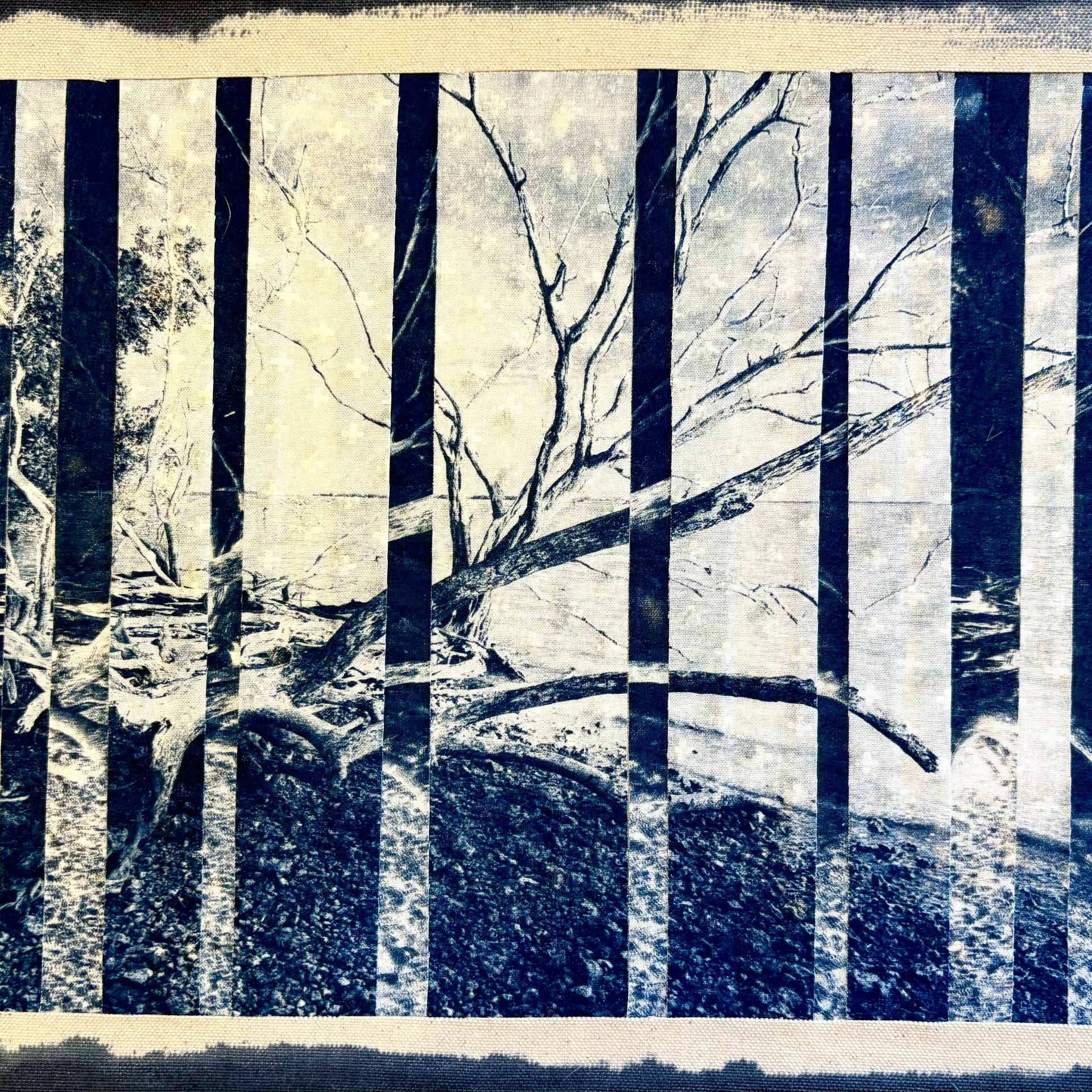 First piece in hurricane series textile art