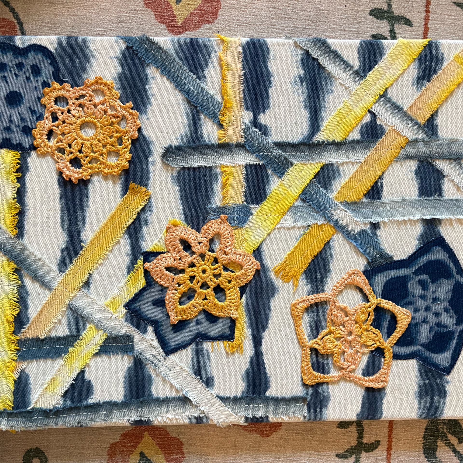 Multi-layered multimedia fiber art piece