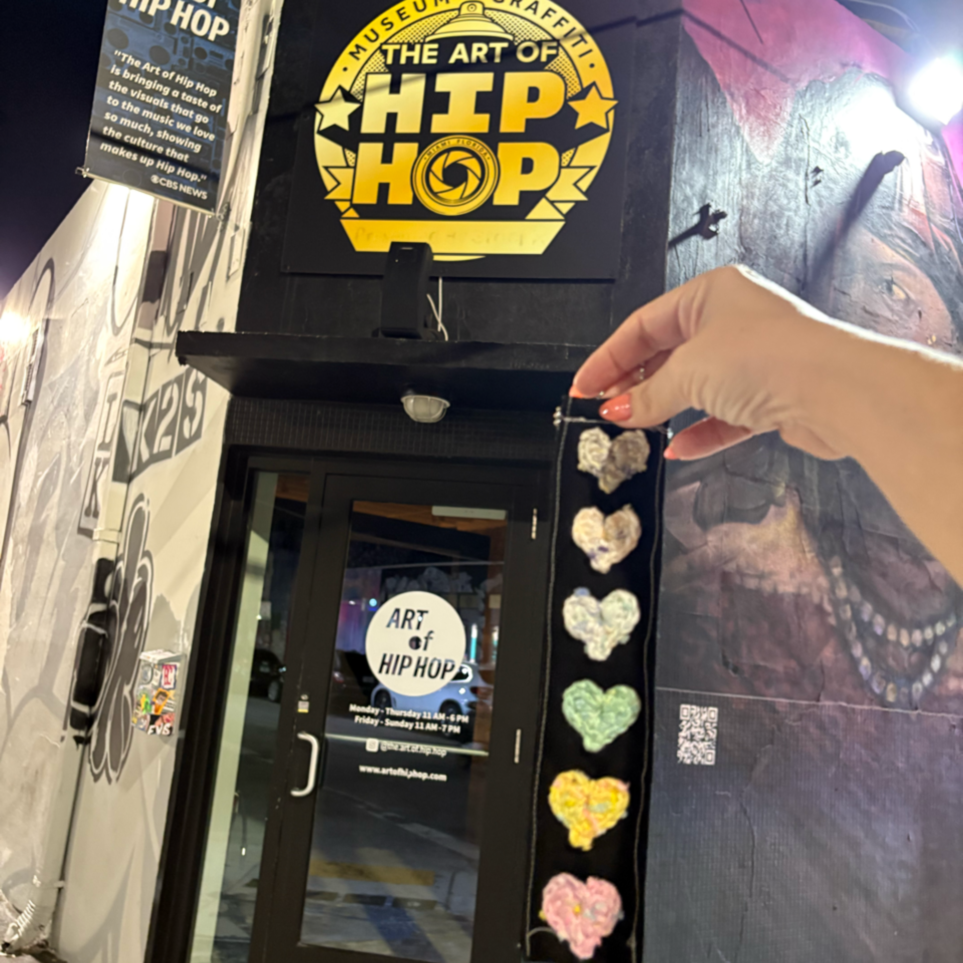 Mini heart banner at Museum of Graffiti